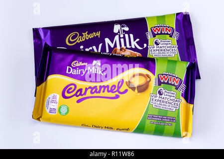 Cadbury Caramel, Dairy Milk 200g chocolate bars, United Kingdom Stock Photo