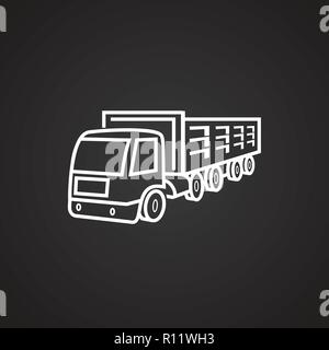 Trolley bus thin line on black background Stock Vector