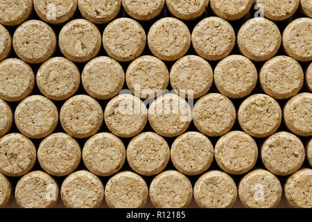 Wine corks end. Texture close-up. Cork tree Stock Photo