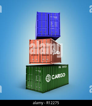 3d rendering of a colored shipping container Stock Photo - Alamy