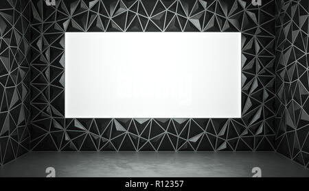 Abstract 3d rendering of black surface Background with space for text Stock Photo