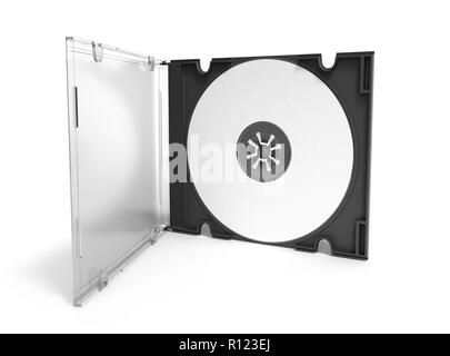 3D CD cover open on white background Stock Photo