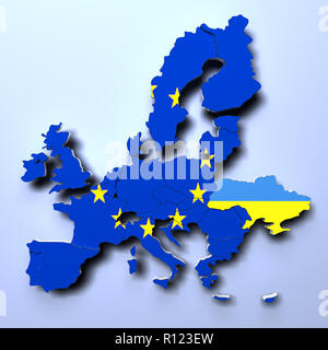 European Union political Map 3d rendered image Stock Photo