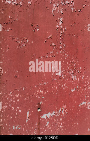 Concrete vintage wall background, old wall, close up / Red color and colored / Part of architectural background, rustic materials and texture detail. Stock Photo