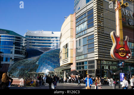 Warsaw, Poland - October 6 2018: The exterior of the Hard Rock cafe in Warsaw on a sunny day Stock Photo