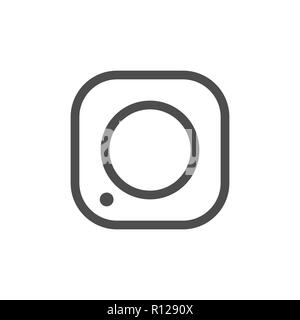 Camera icon. Flat design. Vector illustration. Grey on white background. Stock Vector