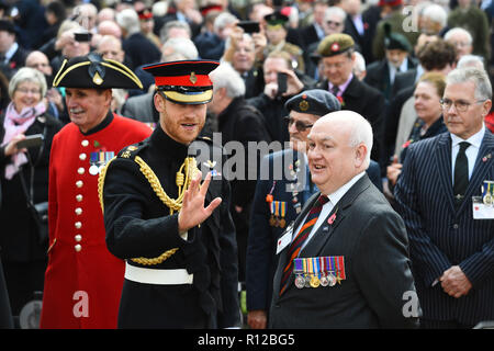 The Duke of Sussex visits the Field of Remembrance at Westminster Abbey, which has been organised by the Poppy Factory and held in the grounds of Westminster Abbey since November 1928. Stock Photo