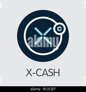 X-Cash XCASH - Cryptocurrency Coin Image. Vector Icon Stock Vector