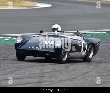 Steve Smith, Charles Gillett, Willment Climax, Stirling Moss Trophy, pre-61 sports cars, Silverstone Classic, July 2018, Silverstone, Northamptonshire Stock Photo