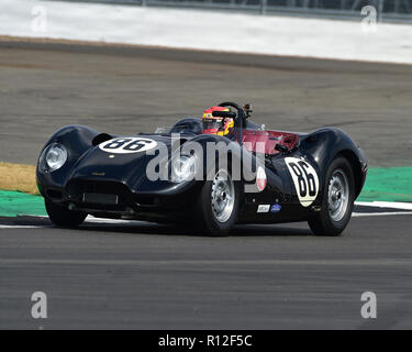 Chris Ward, Lister Knobbly, Stirling Moss Trophy, pre-61 sports cars, Silverstone Classic, July 2018, Silverstone, Northamptonshire, England, circuit  Stock Photo