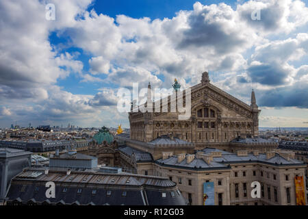 PARIS, FRANCE, SEPTEMBER 6, 2018 -  Aerial view of Opera from Galeries Lafayette terrace in Paris, France Stock Photo