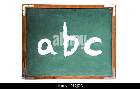 Chalkboard sign mockup, framed rectangle, kids, chalk, abc's