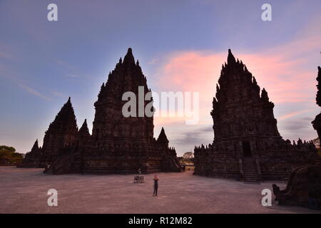 View from Garuda temple. Prambanan. Yogyakarta. Central Java. Indonesia Stock Photo