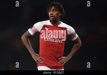 London, UK. 8th November, 2018. Alex Iwobi of Arsenal - Arsenal v Sporting Lisbon, UEFA Europa League - Group E, Emirates Stadium, London (Holloway) - 8th November 2018 Credit: Richard Calver/Alamy Live News Stock Photo