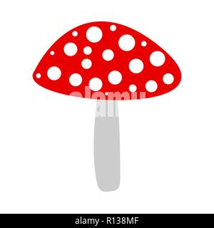 Poisonous dangerous mushroom fly agaric Stock Vector