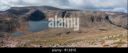 View across Loch Etchachan from the slopes of Beinn Mheadhoin, Cairngorm National Park, Scotland, UK Stock Photo