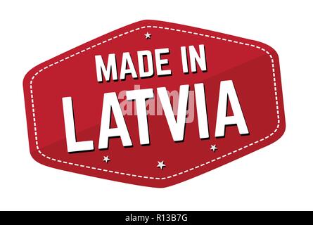 Made in Latvia label or sticker on white background, vector illustration Stock Vector