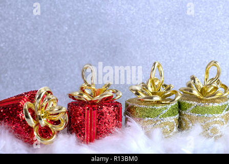 Christmas    image shot for copy space  room for text overlay  sparkly silver background Stock Photo