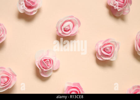 Pink rose flower pattern background Stock Photo
