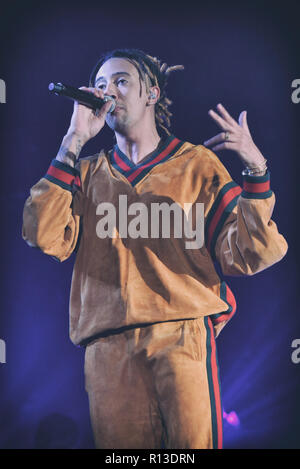 Naples, Italy. 05th Nov, 2018. The Italian-Tunisian rapper Ghali ...