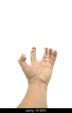 hand on isolated on white background.This had clipping path Stock Photo