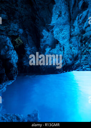 Blue cave detail on island Bisevo in Croatia Stock Photo