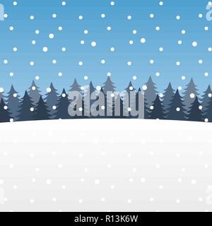Christmas winter forest Stock Vector
