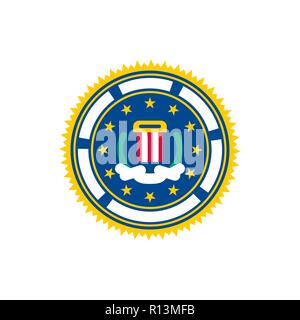 Fbi seal. Federal Bureau of Investigation sign Stock Vector