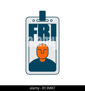 Fbi badge isolated. Federal Bureau of Investigation sign Stock Vector