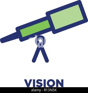 Vision Core Values Icon with Telescope Stock Vector