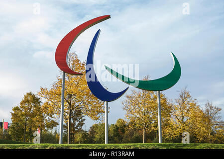 Public sculptures London: at the Queen Elizabeth Olympic Park. Stock Photo