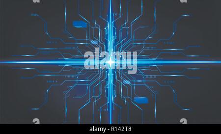 Abstract digital technology operating system circuit background template vector design Stock Vector