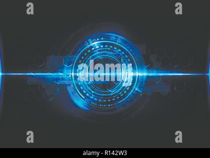 Abstract digital technology operational system modern blueprint cyber background vector design Stock Vector