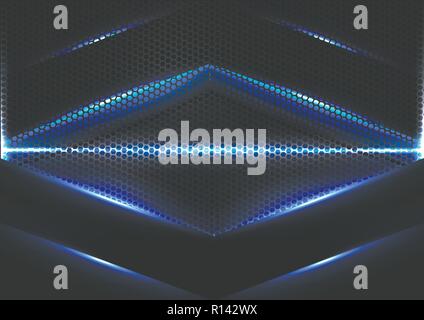 Abstract digital technology future metal hexagon space cyber background vector designs Stock Vector