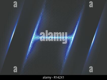 Abstract digital technology future metal hexagonal grid cyber background vector designs Stock Vector