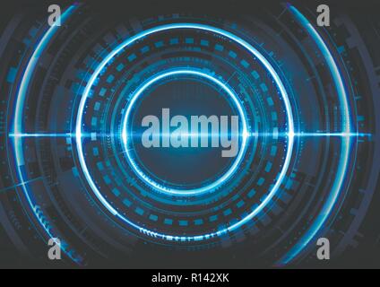 Abstract digital technology futuristic interface background vector design Stock Vector