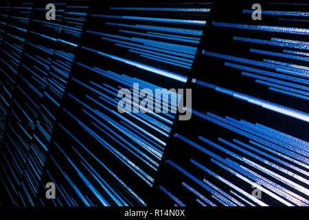 Colorful streaks of light show diminishing perspective and create a sense of motion, movement and speed Stock Photo