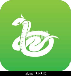 King cobra icon green vector Stock Vector