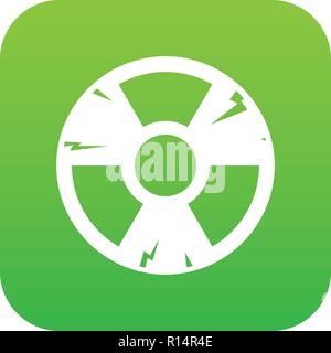 Radiation sign icon digital green Stock Vector