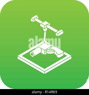 Gun d printing icon green vector Stock Vector