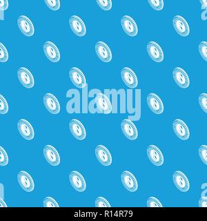Flower clothes button pattern vector seamless blue Stock Vector