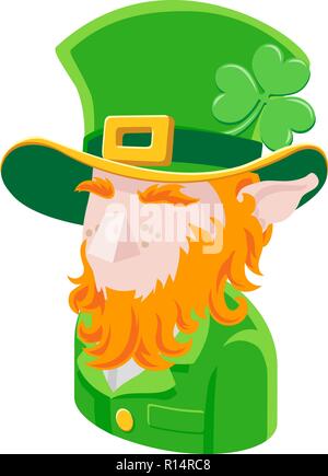 Leprechaun Man Avatar People Icon Stock Vector