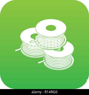 Coil for d printer icon green vector Stock Vector