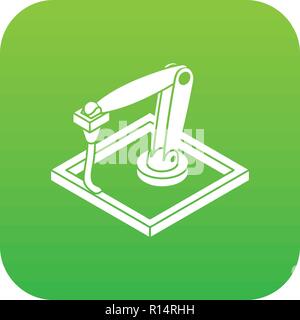 Wall d printering icon green vector Stock Vector