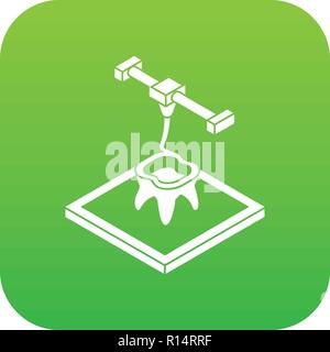 Tooth d printing icon green vector Stock Vector