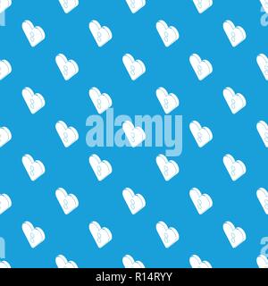 Heart clothes button pattern vector seamless blue Stock Vector
