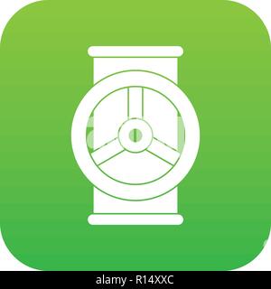 Valve icon digital green Stock Vector