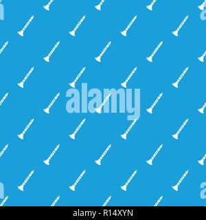 Trumpet pattern vector seamless blue Stock Vector