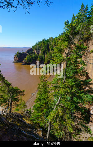 View of tide rising in Hopewell Rocks, New Brunswick, Canada Stock Photo