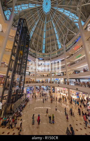 KUALA LUMPUR, MALAYSIA - JULY 21: Interior of Suria KLCC shopping mall, a famous mall at the base of the Petronas Towers on July 21, 2018 in Kuala Lum Stock Photo